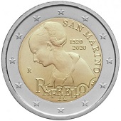 2 € euro commémorative Saint-Marin 2020 pour le 500e anniversaire de la mort de Rafael Sanzio