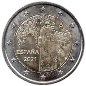 2 € euro commémorative 2021 Espagne, la ville historique de Tolède