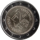 2 € euro commémorative 2021 Estonie, les peuples peuples finno-ougriens.