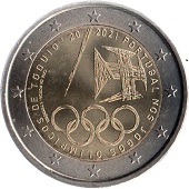 2 € euro commémorative 2020 Portugal pour la participation portugaise aux Jeux Olympiques de Tokyo 2020