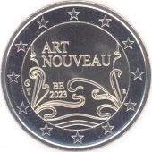 2 € commémorative 2023 Belgique pour commémorer l'Art Nouveau à Bruxelles.