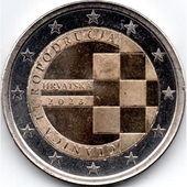 2 € commémorative 2023 Croatie pour commémorer l'introduction de l'euro comme monnaie officielle de la Croatie le 1er