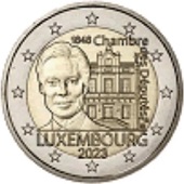 2 € commémorative 2023 Luxembourg pour le 175e Anniversaire de la Chambre des députés et de la Première Constitution