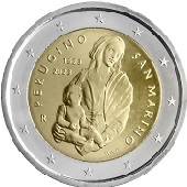 2 € commémorative 2023 Saint-Marin pour le 500e anniversaire de la mort du Pérugin