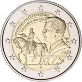 2 € commémorative 2024 Luxembourg pour le 175e anniversaire de la mort du Grand-Duc Guillaume II