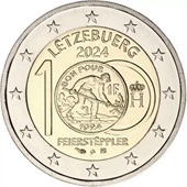 2 € commémorative 2024 Luxembourg pour le centenaire de l'introduction des pièces en francs luxembourgeois à l'effigie du Feierstëppler 