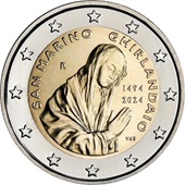 2 € commémorative 2024 Saint-Marin pour 530e anniversaire de la mort de Ghirlandaio.
