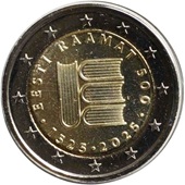 2 euro commémorative 2025 Estonie pour les 500 ans de la première impression de texte en langue estonienne.