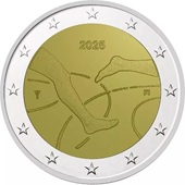 2 euro commémorative 2025 Finlande pour les 100 ans des jeux d'athlétisme Finlande-Suède.