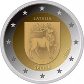 2 euro commémorative 2025 Lettonie consacrée à la region de Sélija, la Sélonie