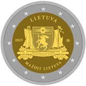 2 euro commémorative 2025 Lituanie dédiée à la Région de Lituanie Mineure. Les régions ethnographiques lituaniennes