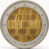 2 euro commémorative Croatie 2026 pour les 100 ans de la radio et de la télévision croate.