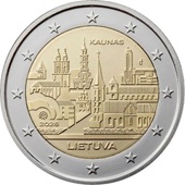 2 euro commémorative 2026 Lituanie pour la ville de Kaunas