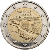 2 euro commémorative 2026 Malte la ville fortifiée de LA VALETTE