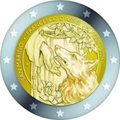 2 euro commémorative 2026 Saint-Marin pour le 800e anniversaire de la mort de François d'Assise