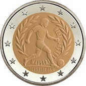 2 euros commémorative 2026 Slovaquie pour le 50e anniversaire de la victoire de l'équipe tchécoslovaque de football au Championnat d'Europe 1976.