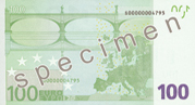 billet de 100 euros verso