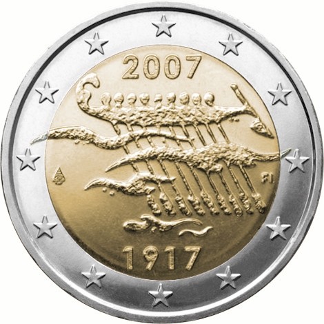 2 euros commemorative 2007 finlande 90 eme anniversaire