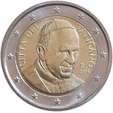 2 euros 2014 vatican pape françois