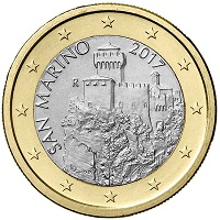 nouvelle pièce de 1 euro 2017 saint marin