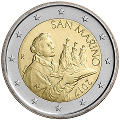 nouvelle pièce de 2 euro 2017 pour san marino