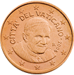 piece de 1 cent 1 centime d'euro benoit XVI vatican