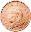 piece de 1 cent 1 centime d'euro vatican jean paul 2