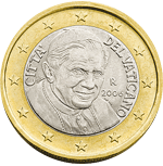 1 euro vatican benoit XVI