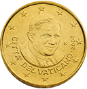 piece de 10 cent 10 centimes d'euro vatican benoit XVI