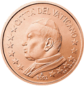 2 cent 2 centimes d'euro vatican jean paul II