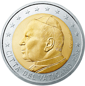 2 euros du vatican jean paul II