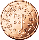 piece de 5 cent 5 centime d'euro du portugal