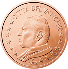 piece de 5cent 5 centimes d'euro vatican jean paul II