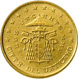 50 cenr 50 centimes d'euro vatican sede vacante