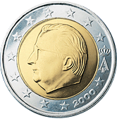 piece de 2 euros belgique albert II