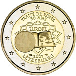 2 euros commémorative luxembourg 2007 traité de rome avec hologramme