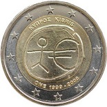 2 euro 2009 Chypre 10ème anniversaire de l’Union économique et monétaire 
