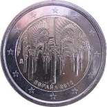 2 euro commémorative 2010 Espagne centre historique de Cordoue forêt de piliers