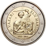 2 euro commémorative 2011 Saint Marin 500e anniversaire de la naissance de Giorgio Vasari