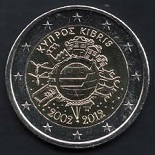 2 euro commémorative 2012 Chypre les 10 ans de l'euro