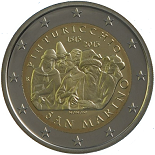 2 euro 2013 Saint Marin 500ème anniversaire de la mort du peintre italien Pinturicchio