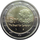 2 euro 2014 Belgique commémorative  centenaire du début de la Première Guerre mondiale 1914-1918