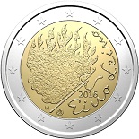 pièce 2 euros 2016 Finlande Eino Leino