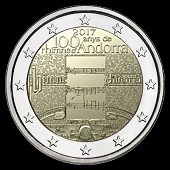 pièce de 2 euros commémorative Andorre 2017 pour les 100 ans de son hymne national