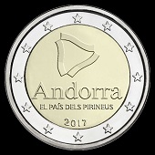 pièce 2 euros 2017 Andorre le pays des Pyrénées