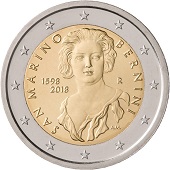 pièce 2 euros 2018 Saint-Marin Bernini