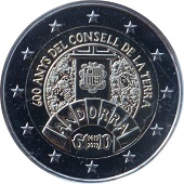 2 € euro commémorative Andorre 2019 les 600 ans del consell de la terra.