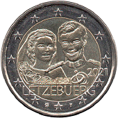 2 € euro commémorative 2021 Luxembourg