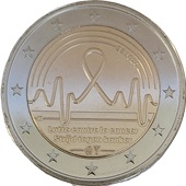 2 € commémorative 2024 Belgique pour la lutte contre le cancer en Belgique