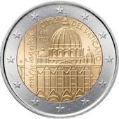 2 euro commémorative 2025 Vatican pour le 550e anniversaire de la naissance de Michel-Ange